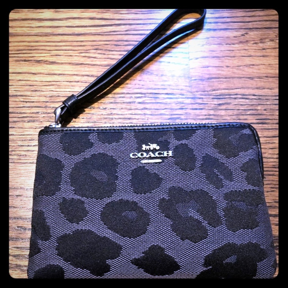 Leopard print Coach Wristlet. NWT